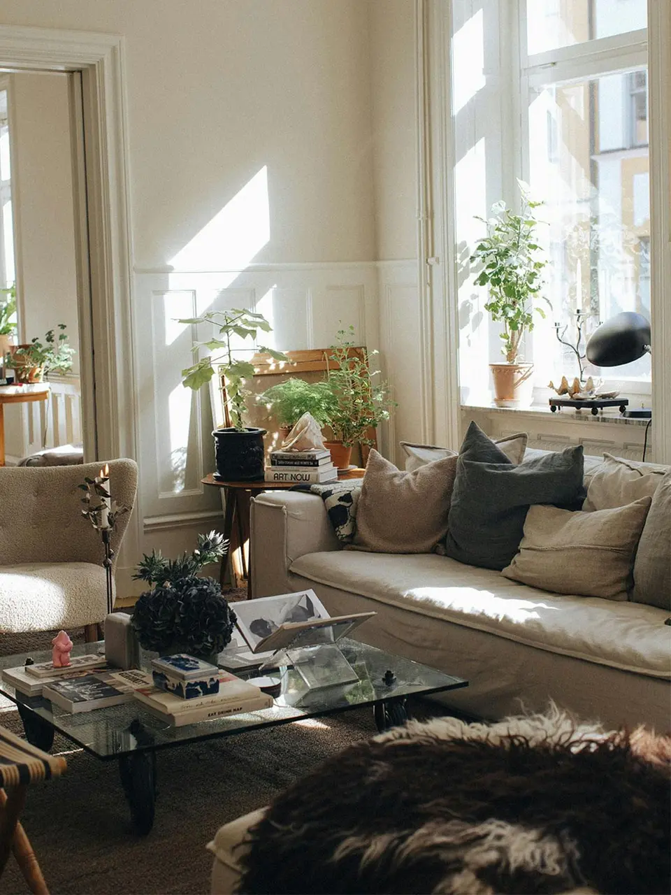 Svart lampe i hjemmet